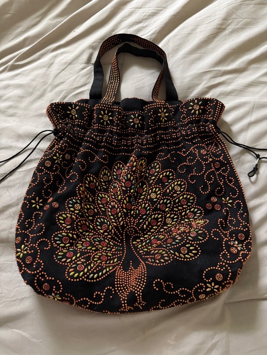 Vintage Handbags - Vintage Black beaded peacock purse Unbranded